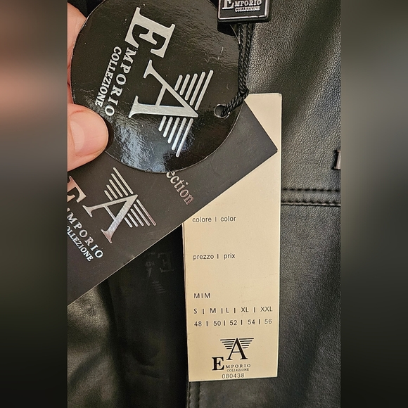 Emporio Armani Emporio Collezione soft faux black leather jacket mens medium - Picture 8 of 12